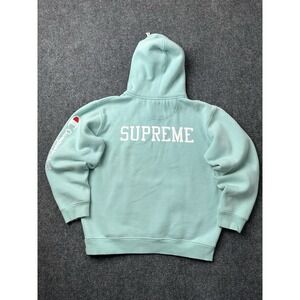 Women's Hoodie Supreme x Champion Sweater FW16 Light Aqua Blue Mint, Size L
